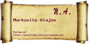 Markovits Alajos névjegykártya